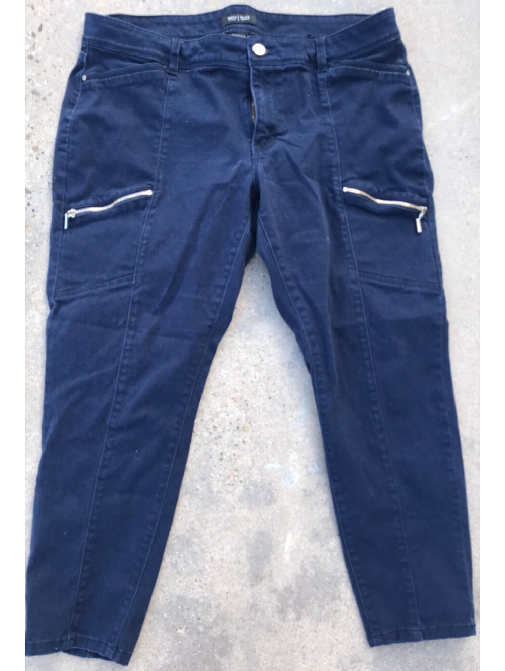 White House Black Market Brown Skinny Ankle High Rise Moto Zipper Pants Size 10 - Picture 2 of 5